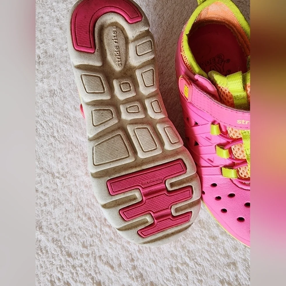 Stride Rite Pink and Green Kids Water Shoes